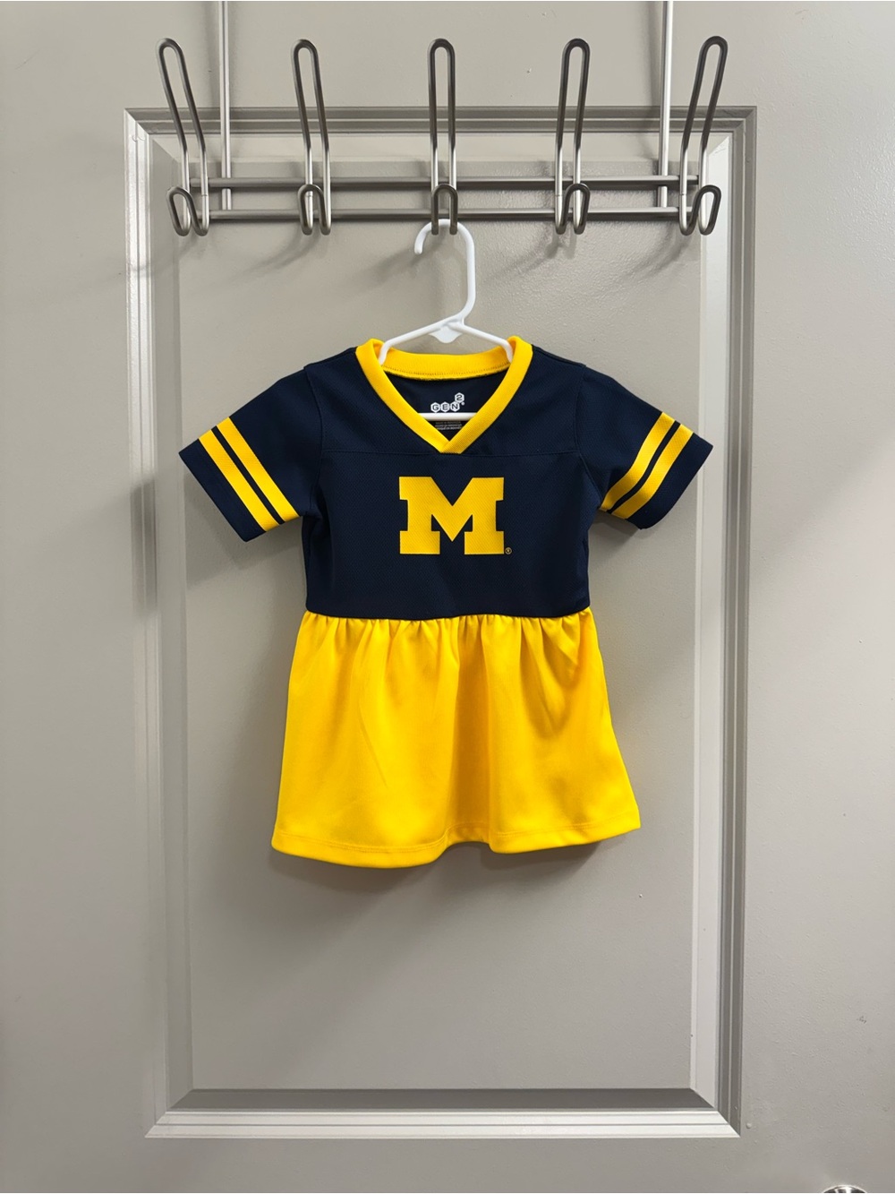 Toddler Girls' Navy and Yellow Michigan Wolverines Football Blue Stadium Dress